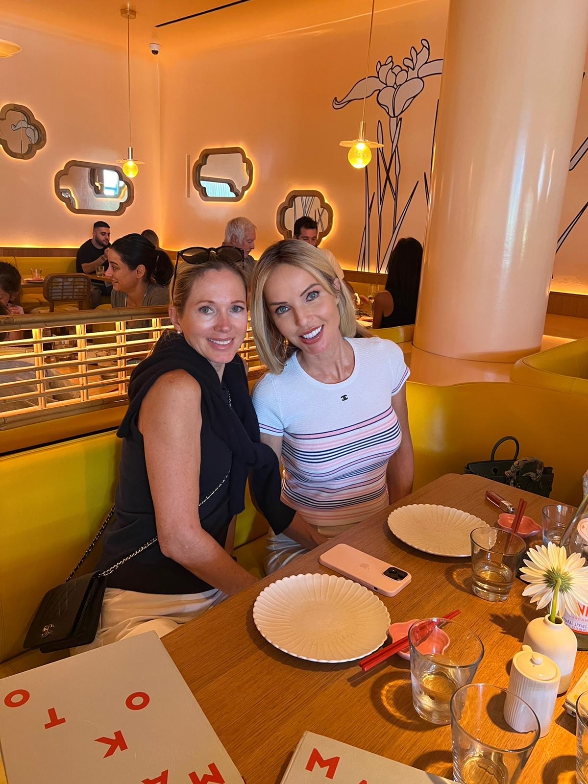 Cristie Crociani Delrieu and her friend Miranda Iglesias