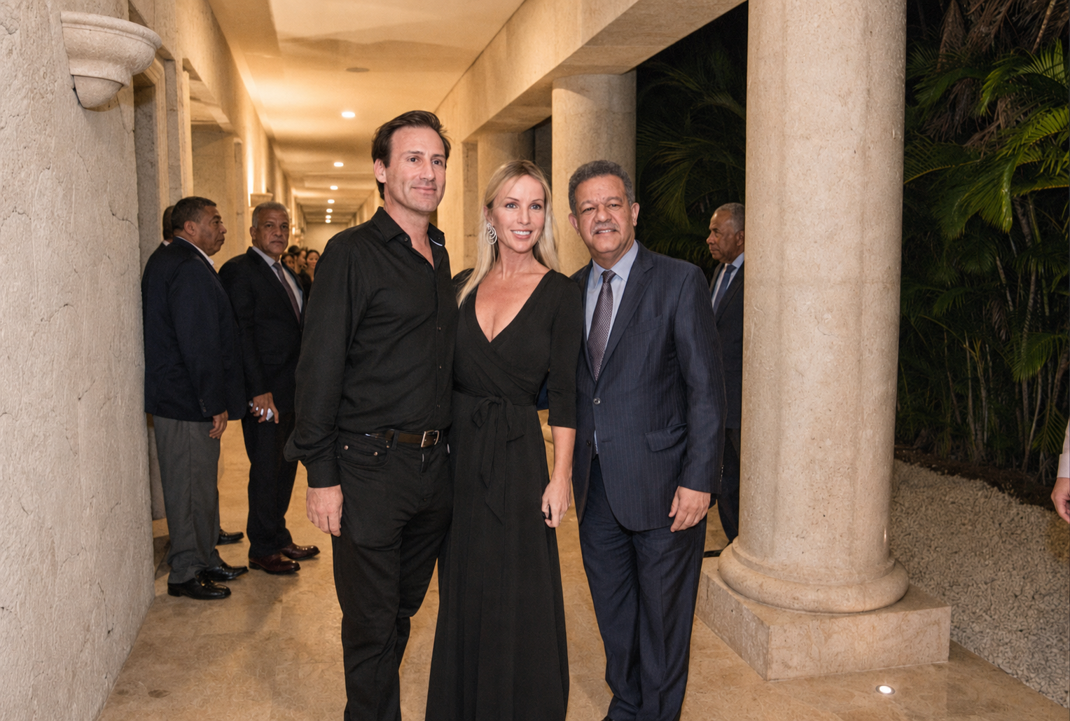 Cristie and Nicolas with President Leonel Fernández at their property in Cap Cana